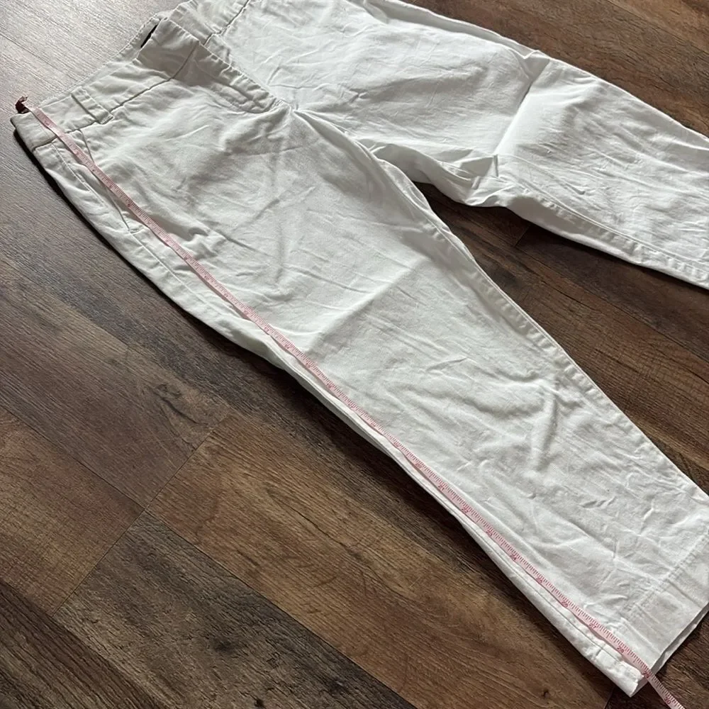 J. Crew Slouchy Boyfriend Chino White Crop Pants Women's 26P Great Preworn Condi